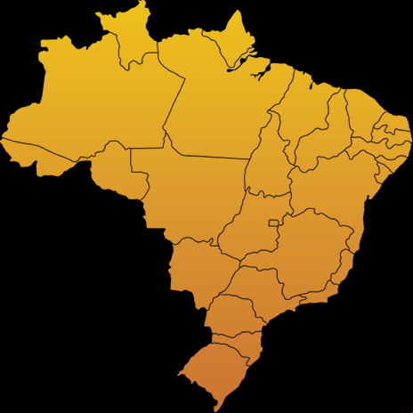 mapa do brasil em tons amarelos